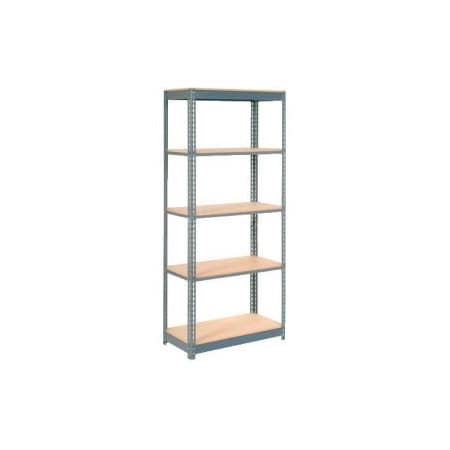 Heavy Duty Shelving 36W X 12D X 60H With 5 Shelves - Wood Deck - Gray